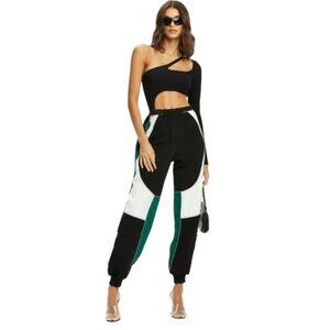 I.AM.GIA Motocross Streetwear Electra Pants in Green, Black & White Colorblock